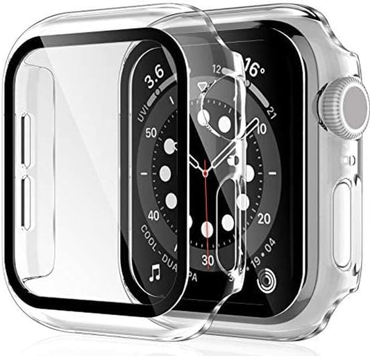 2 Pack for Apple Watch Case 40Mm Series SE, 6, 5, 4 with Built-In Tempered Glass Screen Protector, Ultra-Thin All around Protective Glass Screen Cover for Iwatch 40Mm, Clear